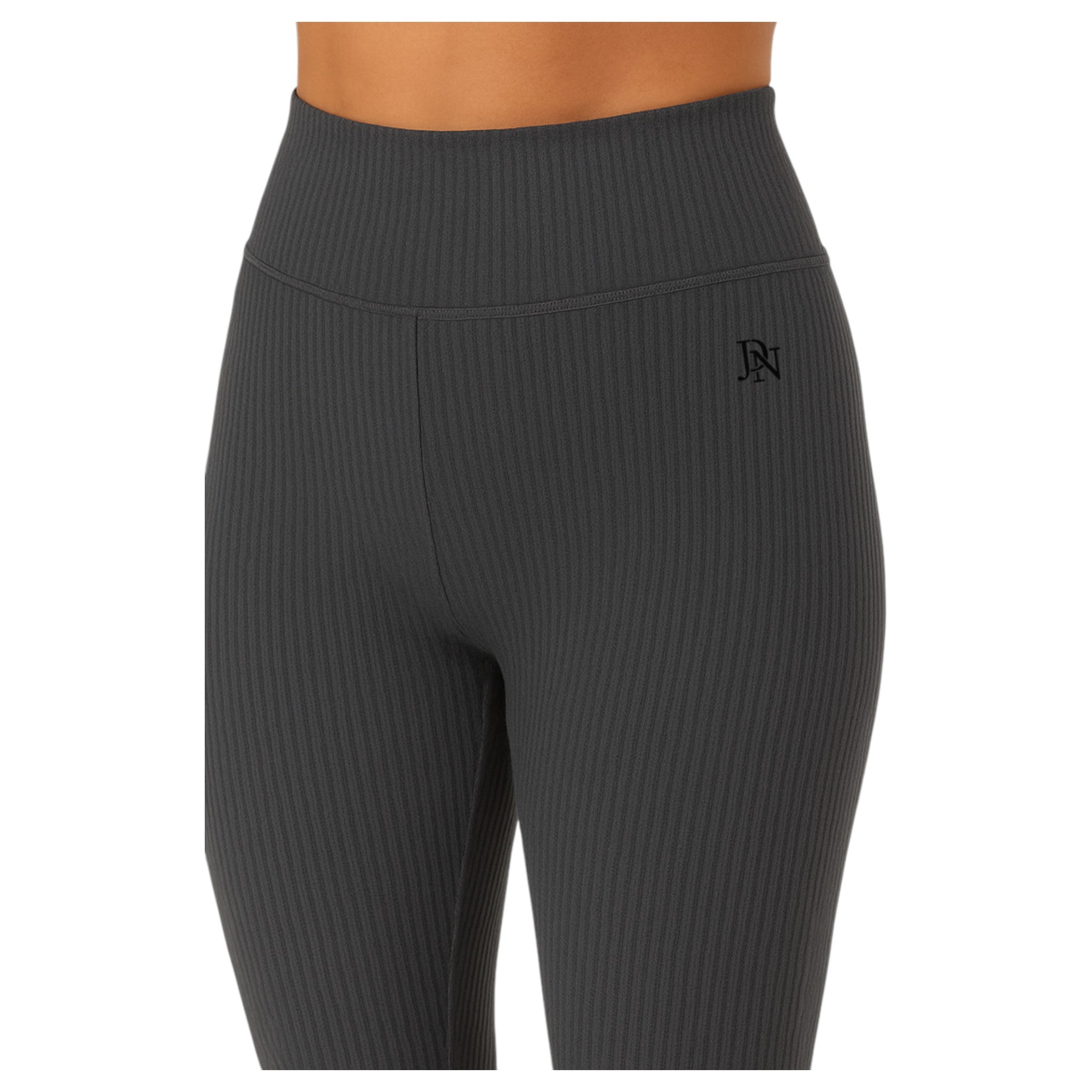 Ladies charcoal grey JDN ribbed fleece inner leggings – warm thermal winter leggings for women
